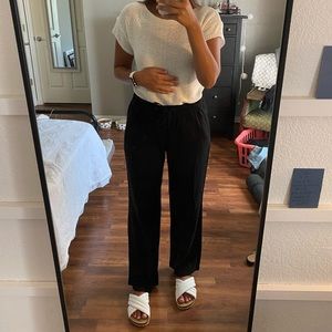 black linen beach pants